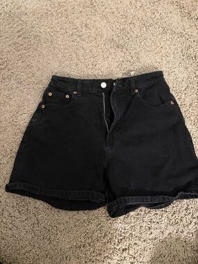 Zara Black High-Rise Denim Shorts